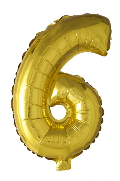 balloons - Foil Gold - Number 6